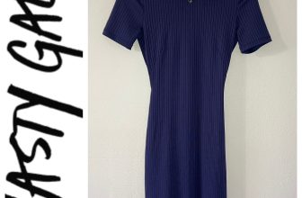 NWT Nasty Gal Ribbed Bodycon Open Back Purple Mini Dress Short Sleeve Size XS