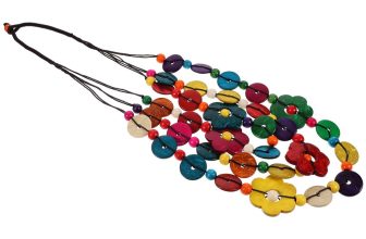 Multilayer Bohemia Style Necklace Vintage Weaving Pendent Jewelry Round and