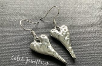 Silver Hammered Heart earrings Tibetan silver  Boho Gypsy Festival Drop Dangle