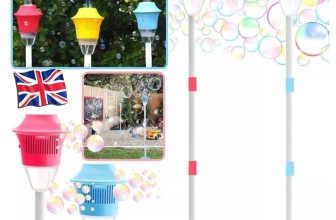 Standing Bubble Machine Automatic Children Bubble Maker Light Miusic Happy Party