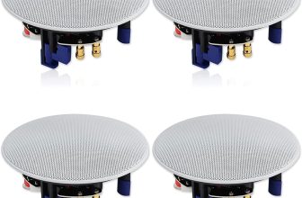 Herdio 320W 2-Way Flush Mount Ceiling Speakers 4×4″ Home Kitchen Speakers
