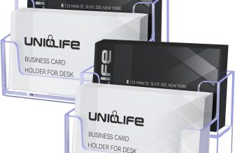 2 Pack Acrylic Business Card Holder for Desk 2 Slots Clear Business Card Display