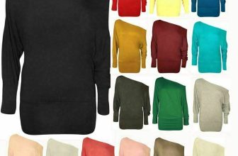 Womens Long Sleeves Top Ladies Off Shoulder Shirt Plain Casual Baggy Top UK 8-26