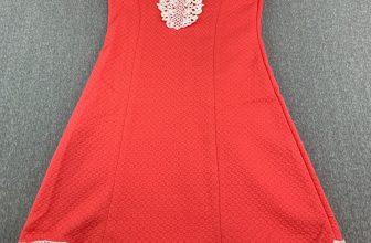 Bonnie Jean Stretch Knit A-line Lace Dress Girls Size 8 Orange Textured Fabric