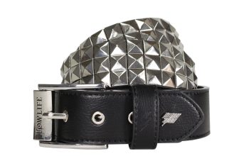 Vegan Triple Studded Belt Black and Silver – Lowlife