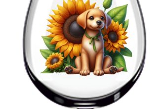 12x Puppy Sunflower Colourful Wine Glass Bottle Tumbler Van Vinyl Sticker Decal