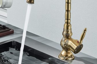 Antique Brass Kitchen Mixer Taps Sink Faucet Single Lever Mono Swivel Spout Taps