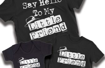 Say Hello Little Friend Mens Matching  T-Shirt Dad Mum Kids Family Baby