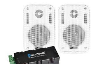 PD BGO30 Bluetooth Amplifier & Wall Speakers Pair White Indoor Outdoor Audio