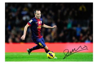 Andres Iniesta Signed Autograph Photo Print FC Barcelona Barca