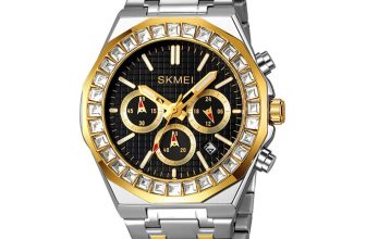 SKMEI Men Watch Luxury Gold Steel Wristwatch Multifunction Male Quartz Watches