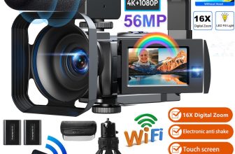 Camcorder 5K with IR Night Vision Dual Lens 56MP Video Camera 16X Digital Zoom