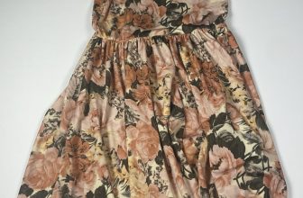Dot Dot Smile Tan/pink Floral Twirl Tank Dress Girls Size 8/10