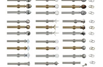 Extra Long curtain pole 35mm Metal with Lined Rings, IDC Brackets, Pole Set