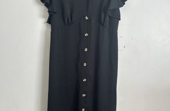 Matalan Et Vous Black Angel Sleeve Airflow Midi Dress Size 22