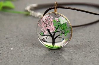 Tree of Life Glass Pendant Necklace Gift for Women