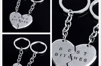 Best Friend Forever Best Bitches 2 Piece Love Break Heart Friendship Keyring Set