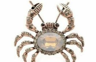 Stunning vintage look copper colour cream crab designer brooch broach pin b55