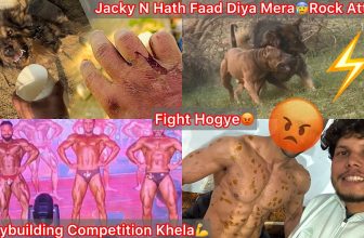 Rock Ka Panga Hogya Jacky Se😨Jacky Attack My Hand😰|| Bodybuilding Competition Khela💪🔥