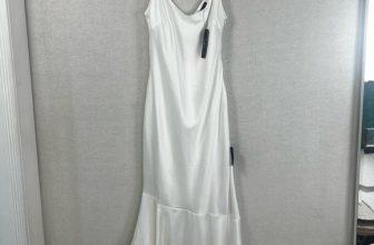 Lulu’s White Satin Slip Ruffle Asymmetrical Romantic Sexy Midi Dress Medium NWT