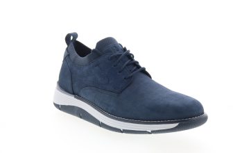 Rockport Lukah 2 Mens Blue Wide Suede Lace Up Lifestyle Sneakers Shoes