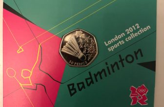 Carded Royal Mint BU 50p Olympic coin BADMINTON carded 50 pence coin 21st Rarest