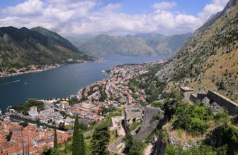 The walls of St John’s Fortress high above the Bay of Kotor