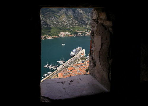 View of Kotor from the upper rampart of St John fortress