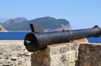 Historic gun walls of Kastio Castle in Petrovac