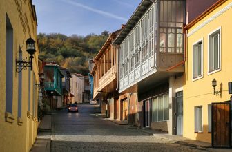 Downhill through Sighnaghi, time, and timbered balconies