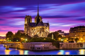 France – Paris – Notre Dame de Paris at Dusk – Twilight – Blue Hour