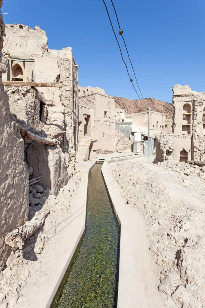 Aflaj Irrigation System in an old omani village. Nizwa, Sultanate of Oman, Middle East