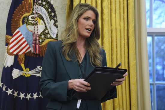 Lindsey Halligan speaks as President Donald Trump signs executive orders in the Oval Office of the White House, Friday, Jan. 31, 2025, in Washington. (AP Photo/Evan Vucci) Lindsey Halligan speaks as President Donald Trump signs executive orders in the Oval Office of the White House, Friday, Jan. 31, 2025, in Washington. (AP Photo/Evan Vucci)