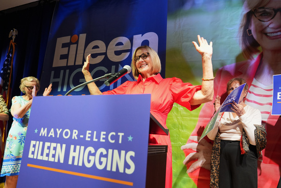 Miami mayor-elect Eileen Higgins celebrates at a watch party after winning the Miami mayoral runoff election, Tuesday, Dec. 9, 2025, in Miami. (AP Photo/Lynne Sladky) Miami mayor-elect Eileen Higgins celebrates at a watch party after winning the Miami mayoral runoff election, Tuesday, Dec. 9, 2025, in Miami. (AP Photo/Lynne Sladky)