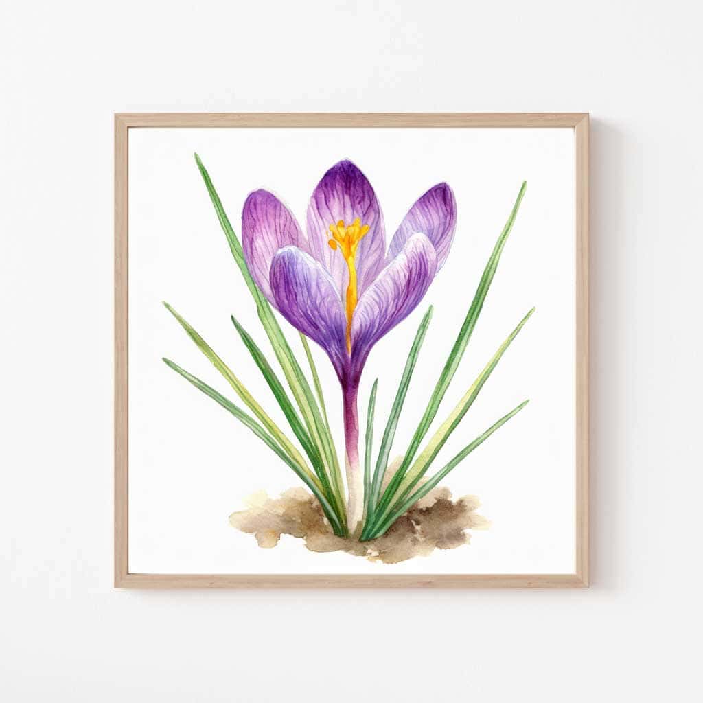 Free Botanical Floral Drawings: Flowers of the Spring Season — Crocus