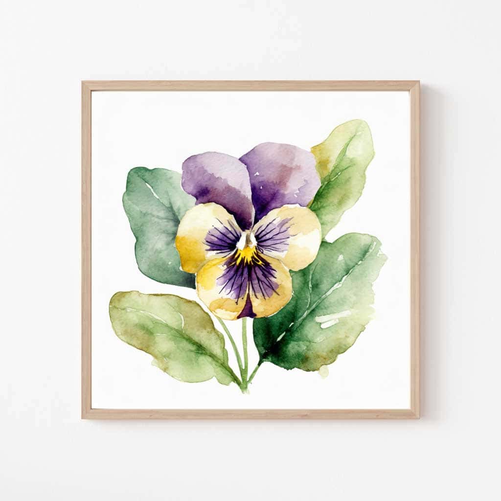 Free Botanical Floral Drawings: Flowers of the Spring Season — Viola and Pansy