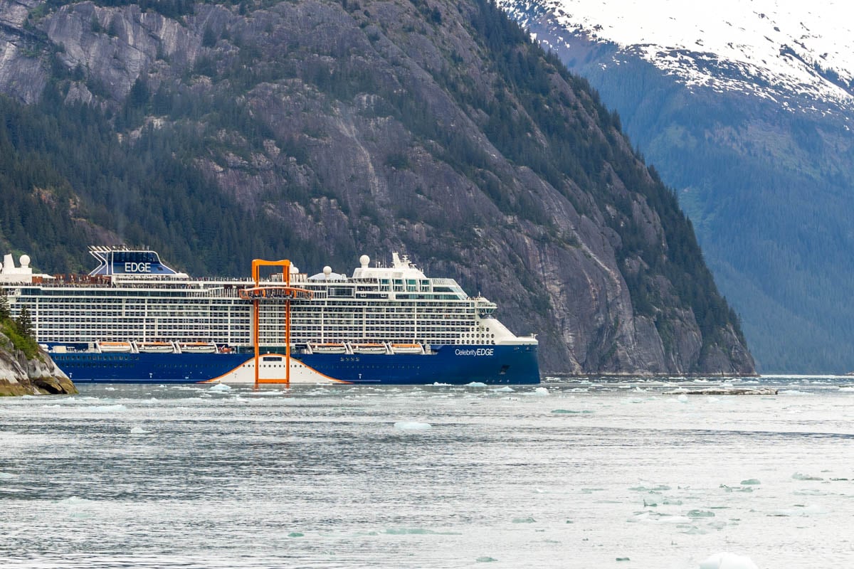 Celebrity Edge Cruise Ship in the Endicott Arm.
