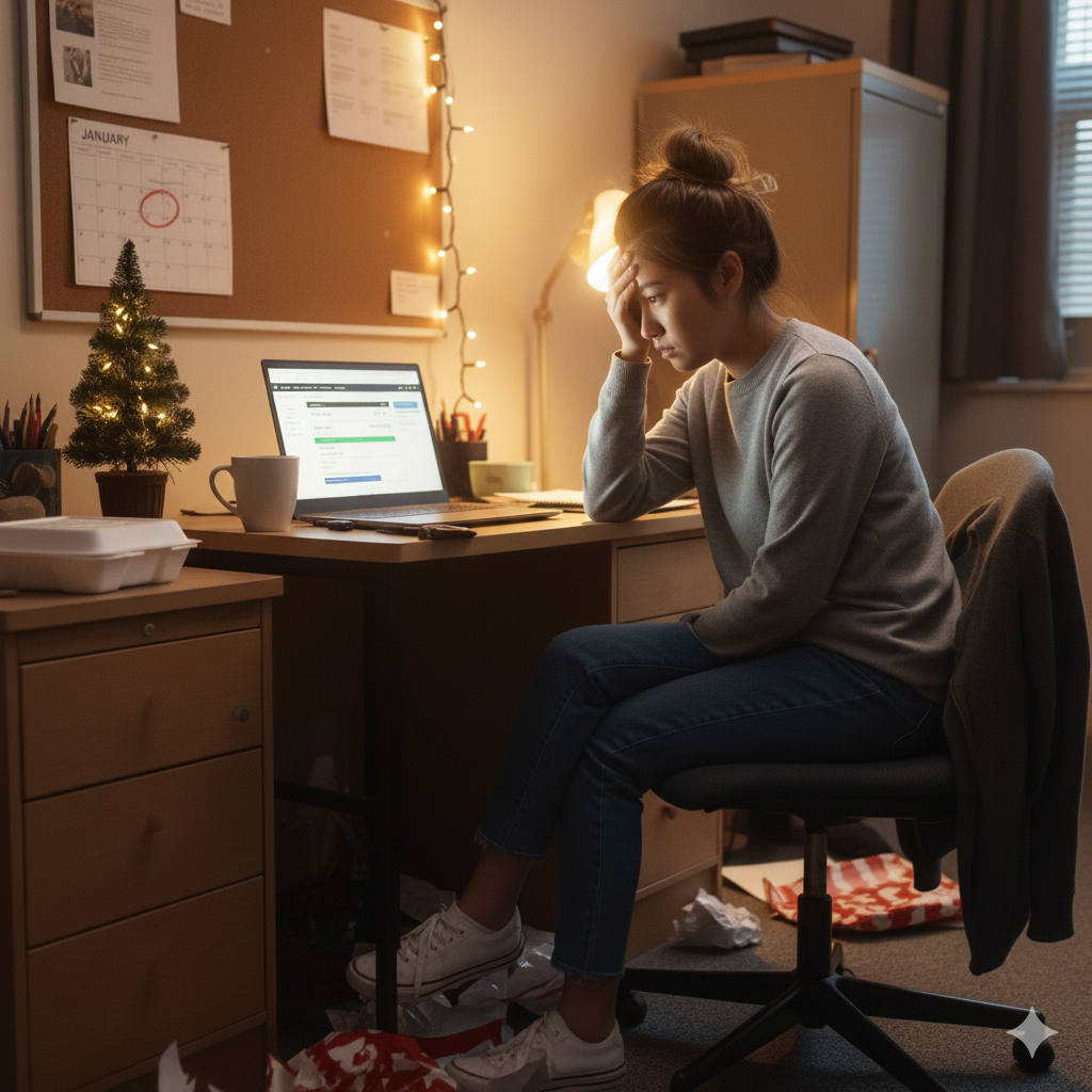 stressed student about finances