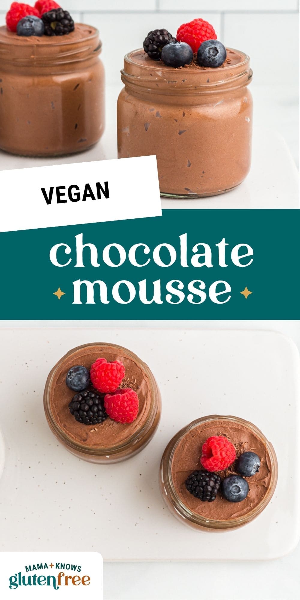 vegan chocolate mousse pin image