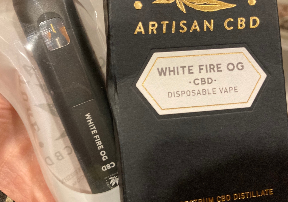White Fire OG CBD disposable vape Secret Nature