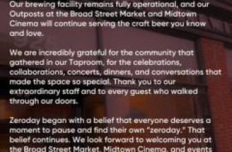 ZeroDay Brewing Has Just Announced Closure of Their Taproom on 3rd Street in Harrisburg