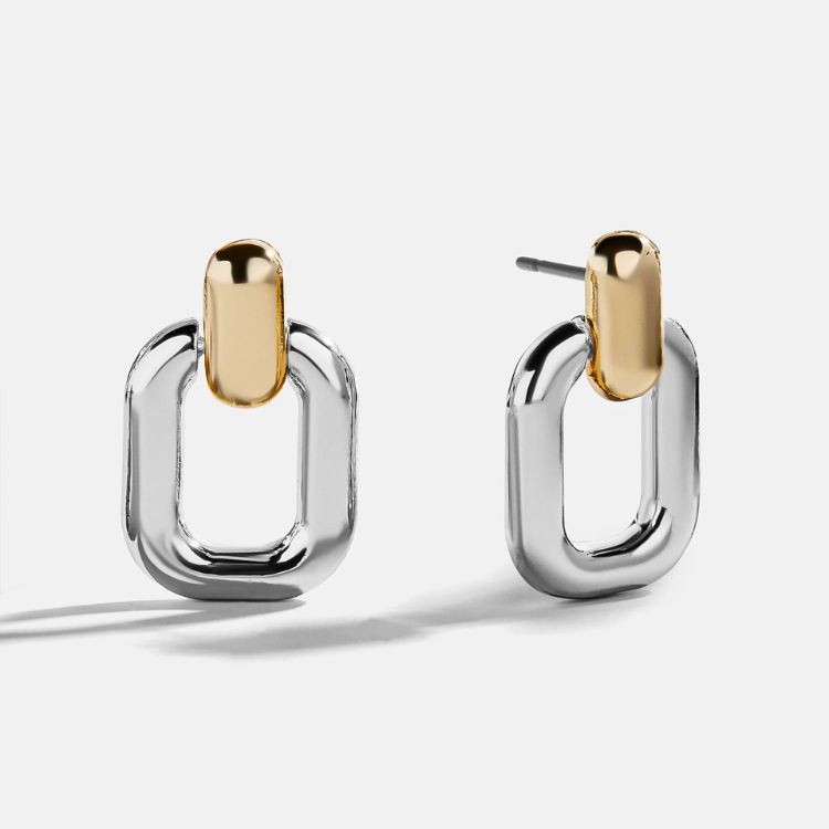 Mixed Metal Door Knocker Earrings