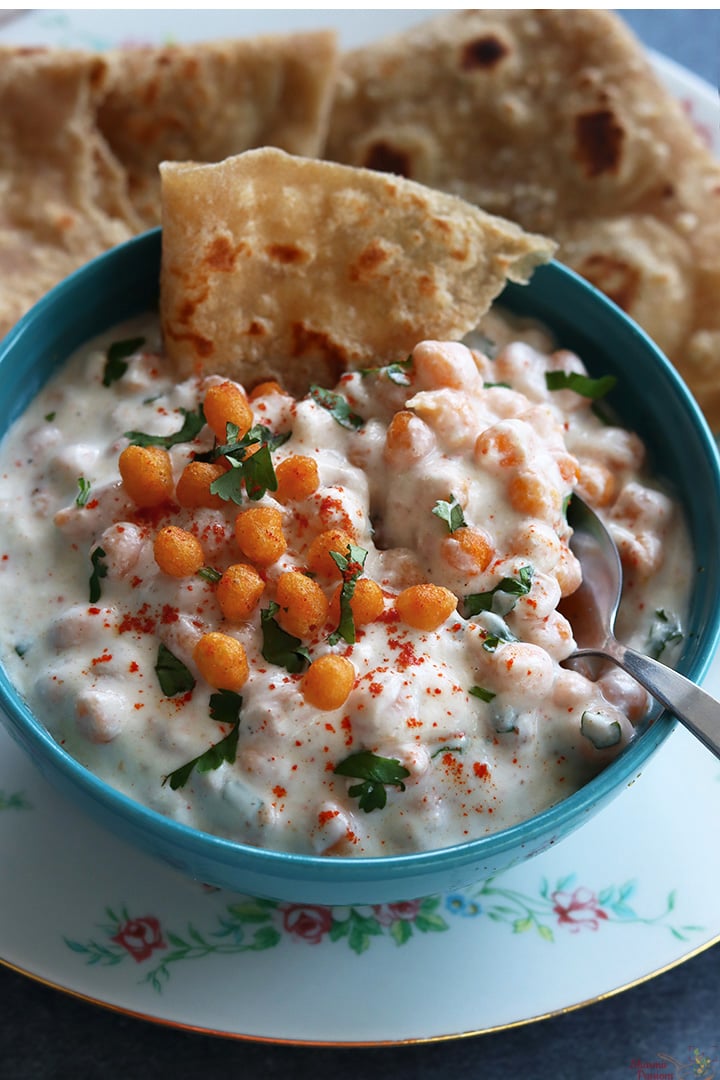 boondi raita served with chapathi