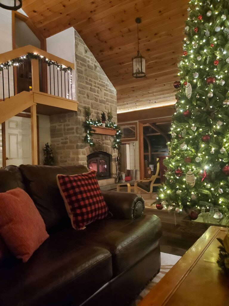 Thick leather couches, blazing fires, and cozy sitting areas greeting me when I walked through the front door at The Blue Bruce B&B