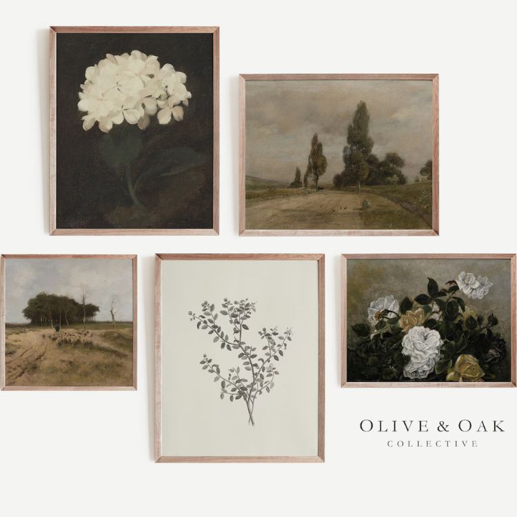 Vintage Gallery Wall Art Print Set