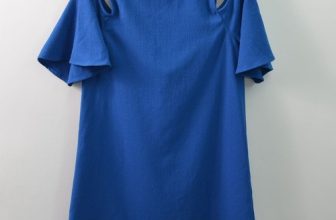 Umgee Dress Womens Medium Boho Swing Cold Shoulder Blue Mini
