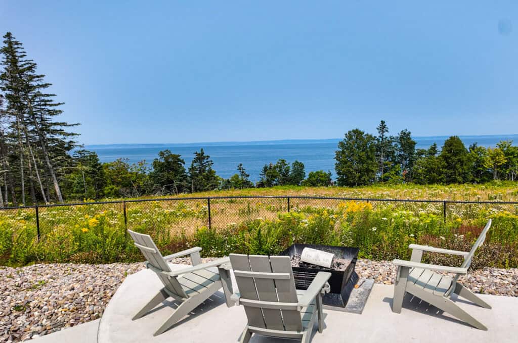 firepit area with views