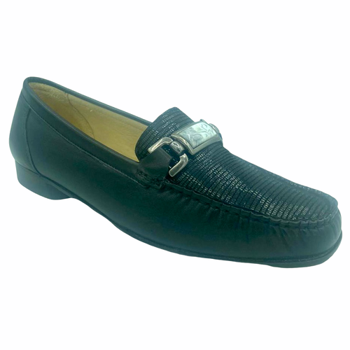 HB Shoes Ladies Size 3 Black Leather Moccasins Loafers Casual Flat Low