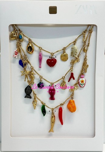 ZARA WOMAN NWT SS24 PACK OF 2 NECKLACES WATCH AND FAUX PEARL PENDANTS 1856/332