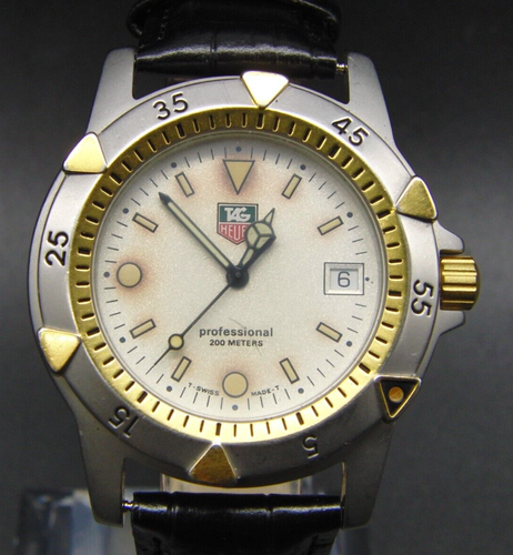TAG HEUER Professional 1500 955-706D 200M Men’s Quartz Watch Leather Strap